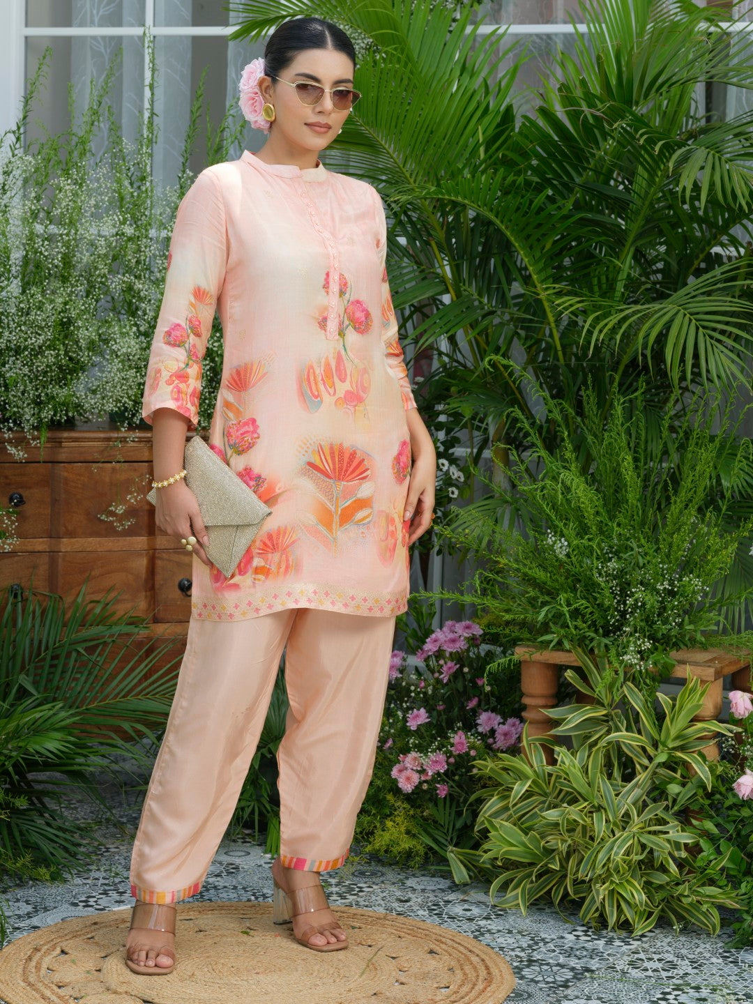 Palash Salmon Premium Co-ord Set