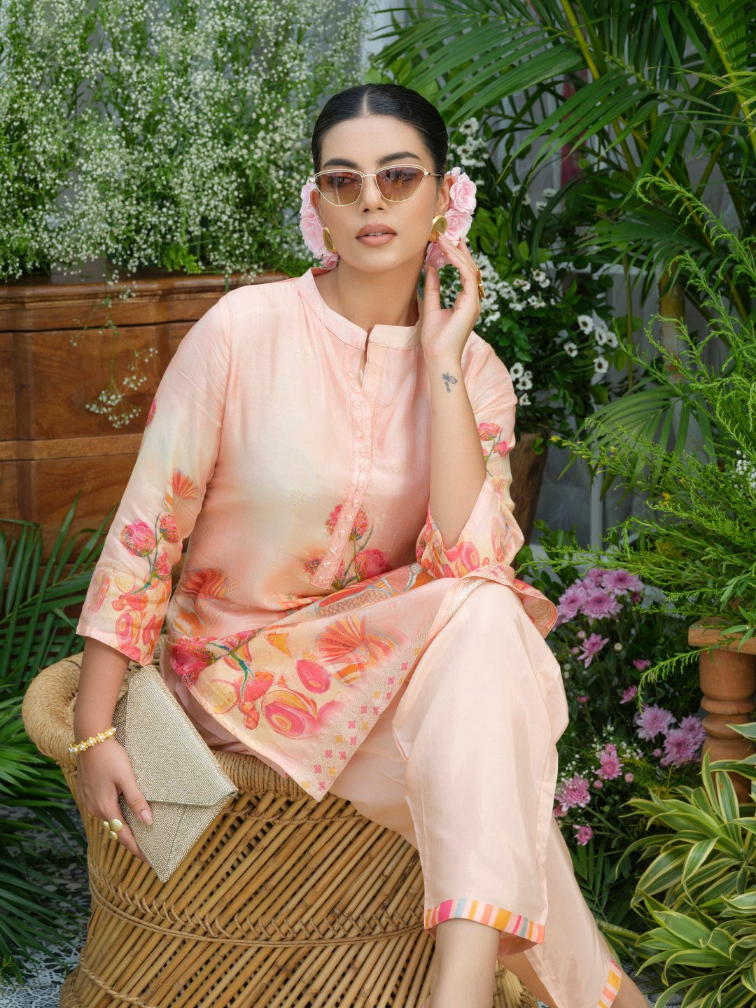 Palash Salmon Premium Co-ord Set