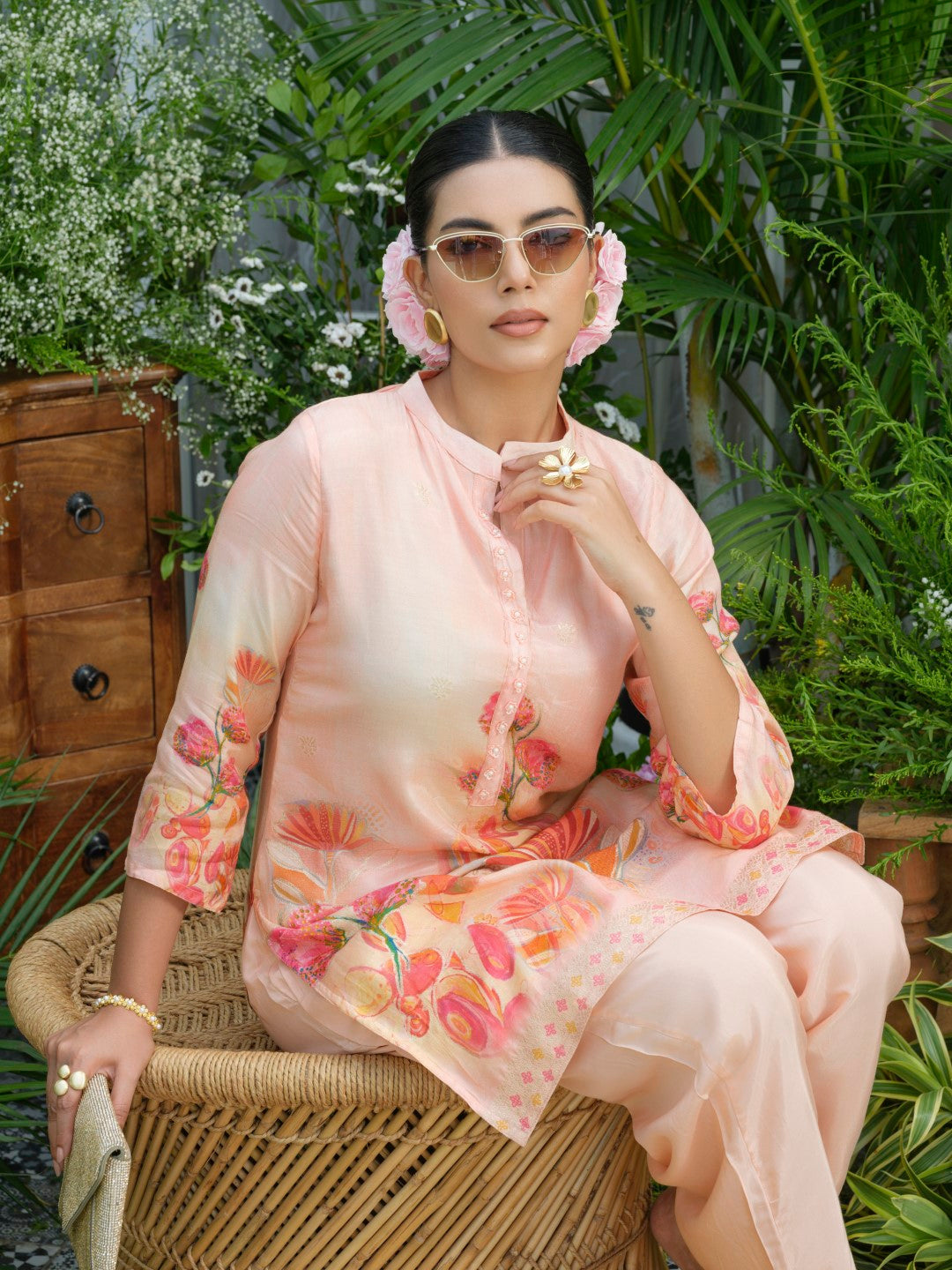 Palash Salmon Premium Co-ord Set