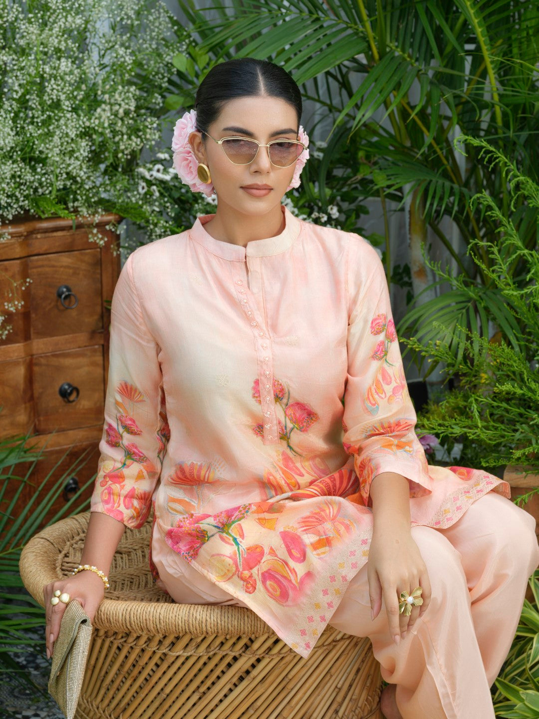 Palash Salmon Premium Co-ord Set