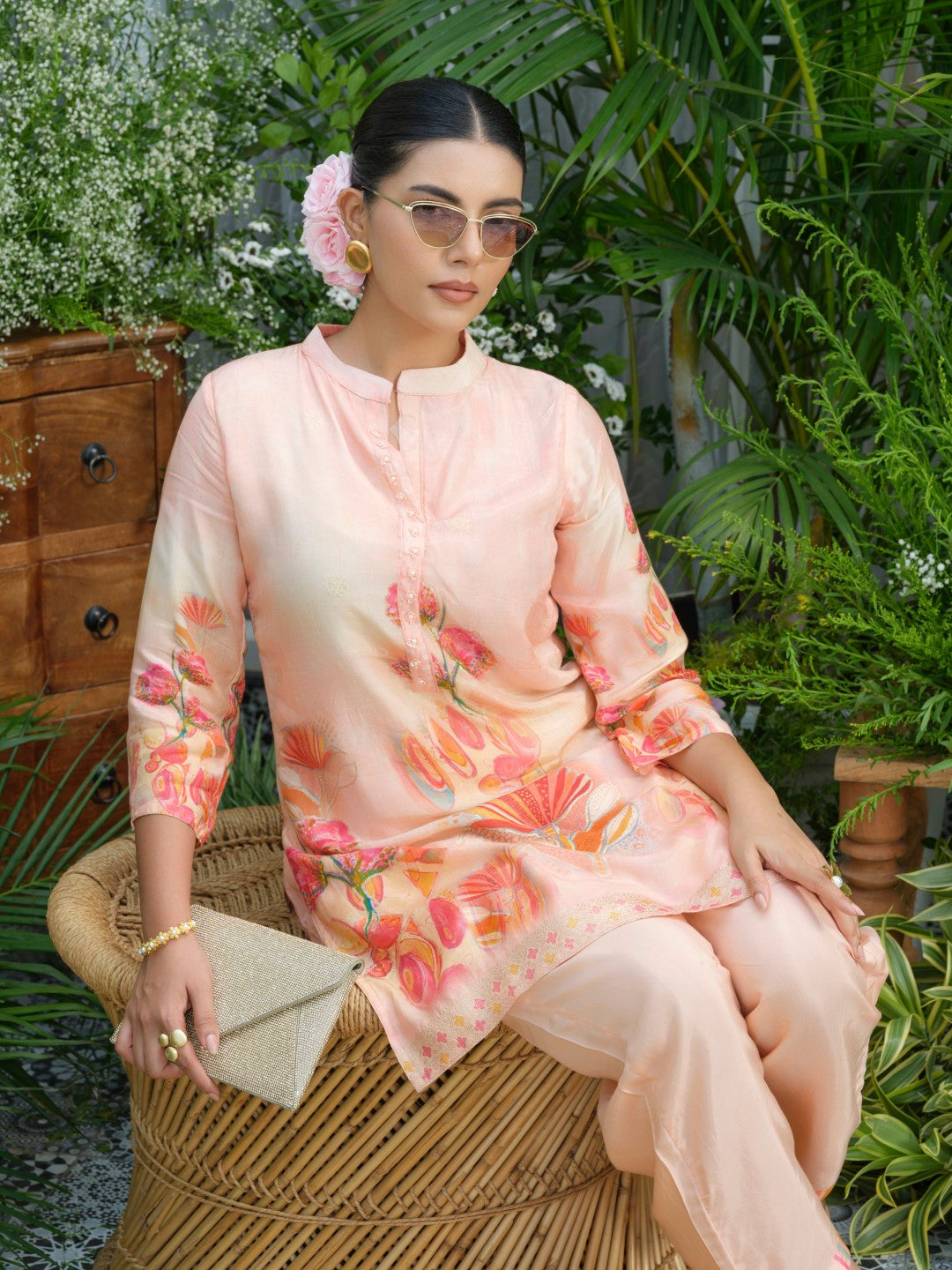 Palash Salmon Premium Co-ord Set