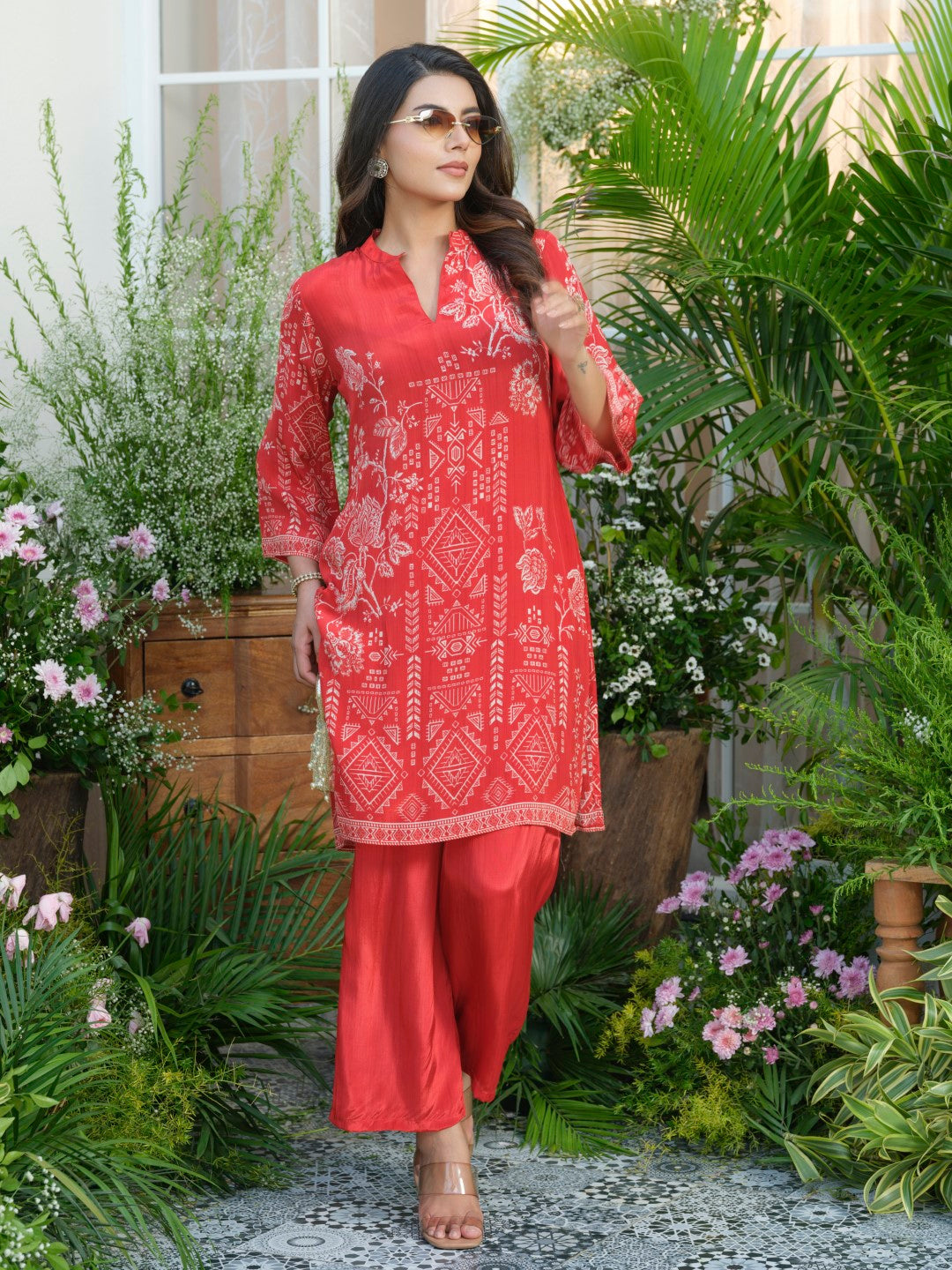 Palash crimson co-ord set