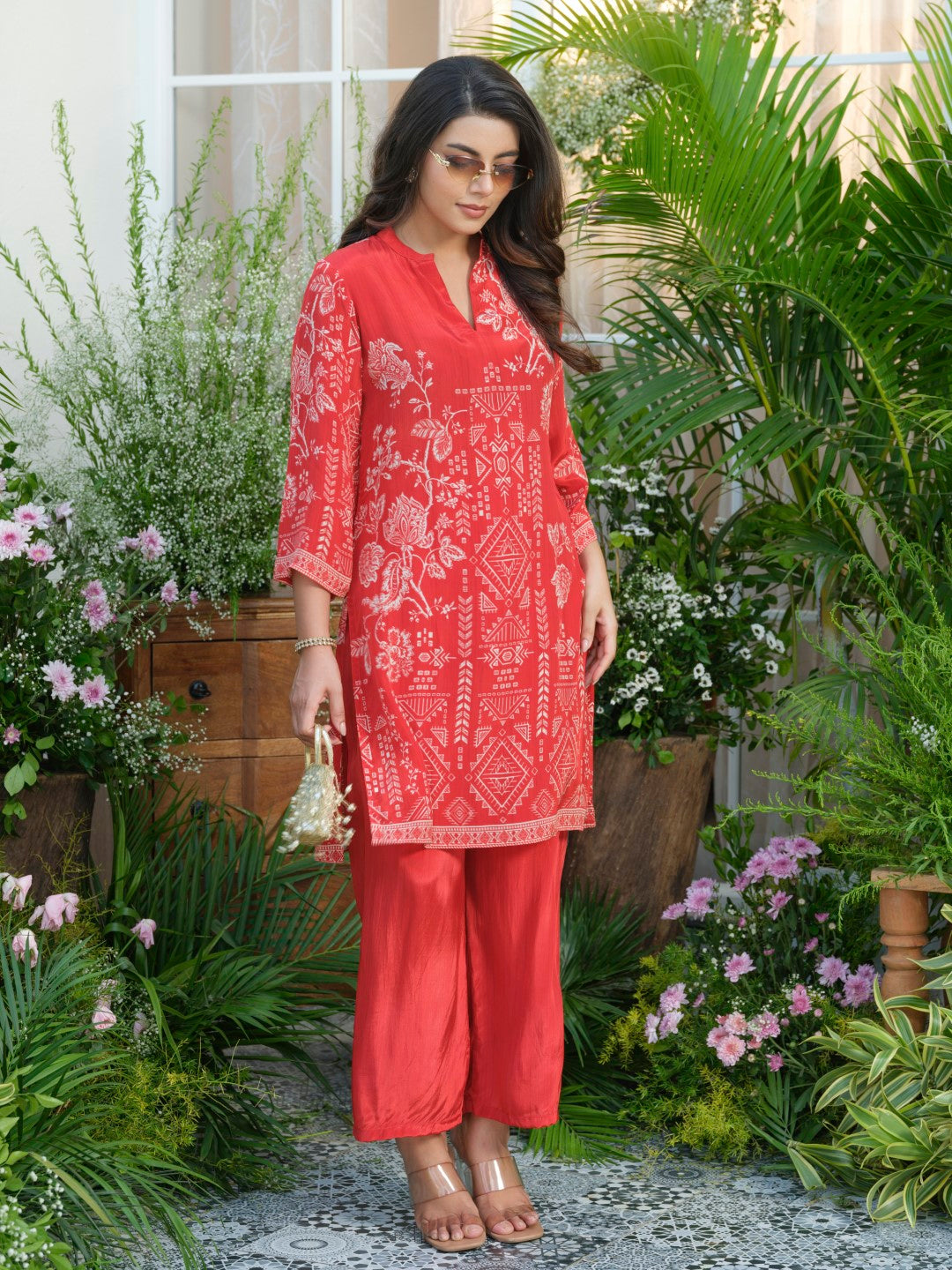 Palash crimson co-ord set