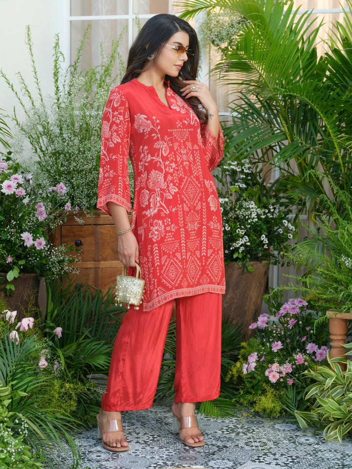 Palash crimson co-ord set