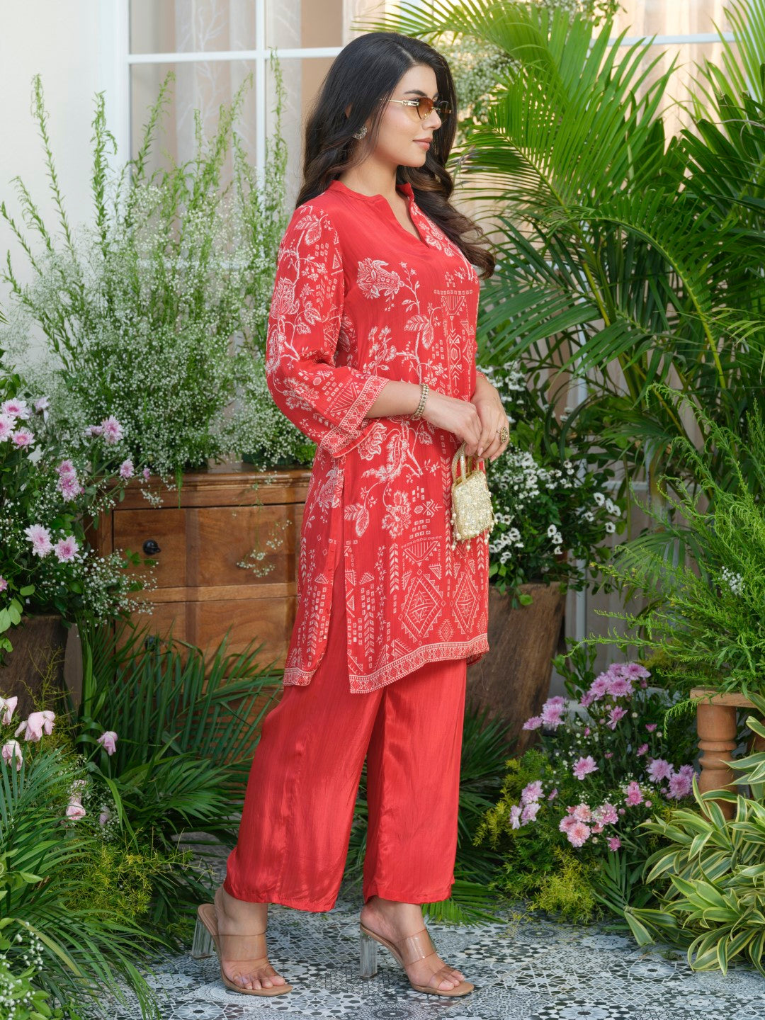 Palash crimson co-ord set
