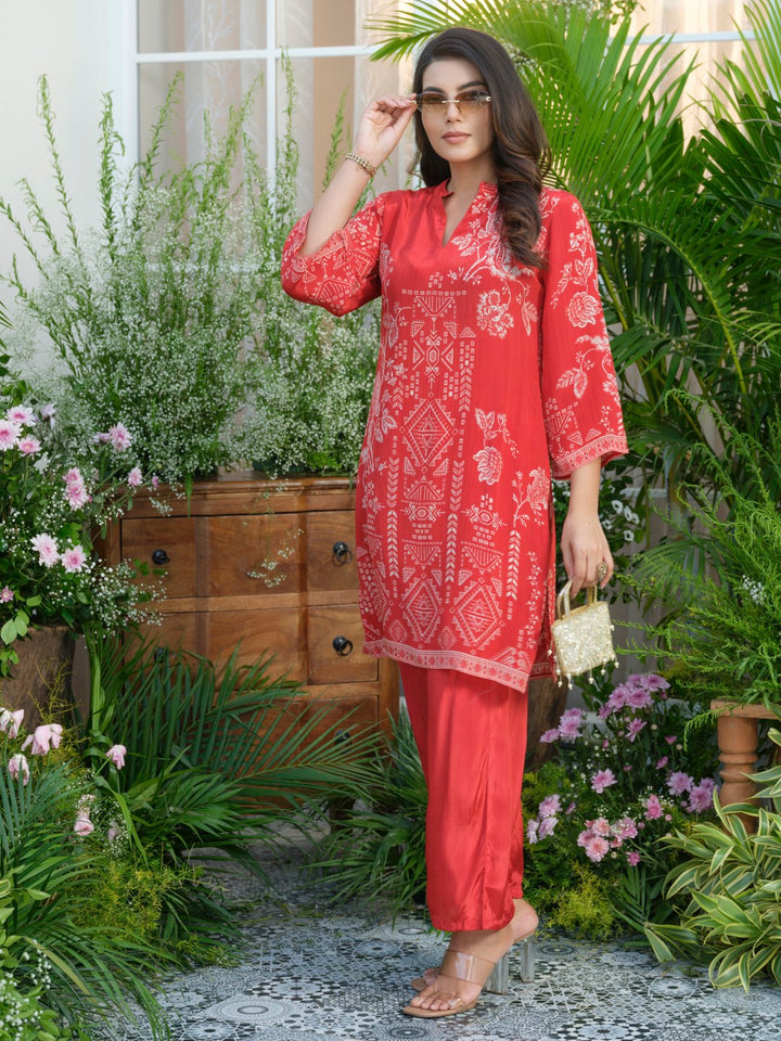 Palash crimson co-ord set