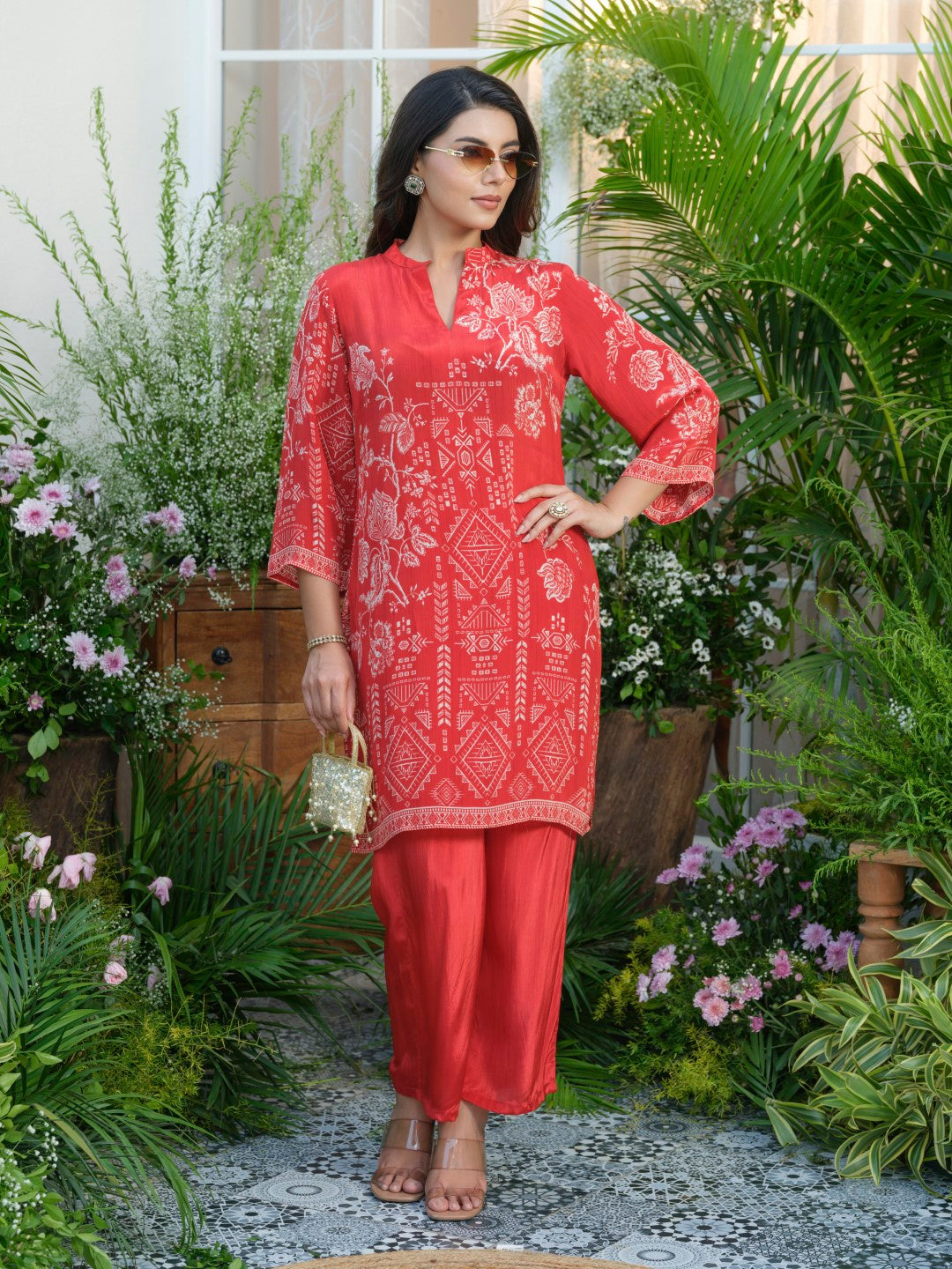 Palash crimson co-ord set