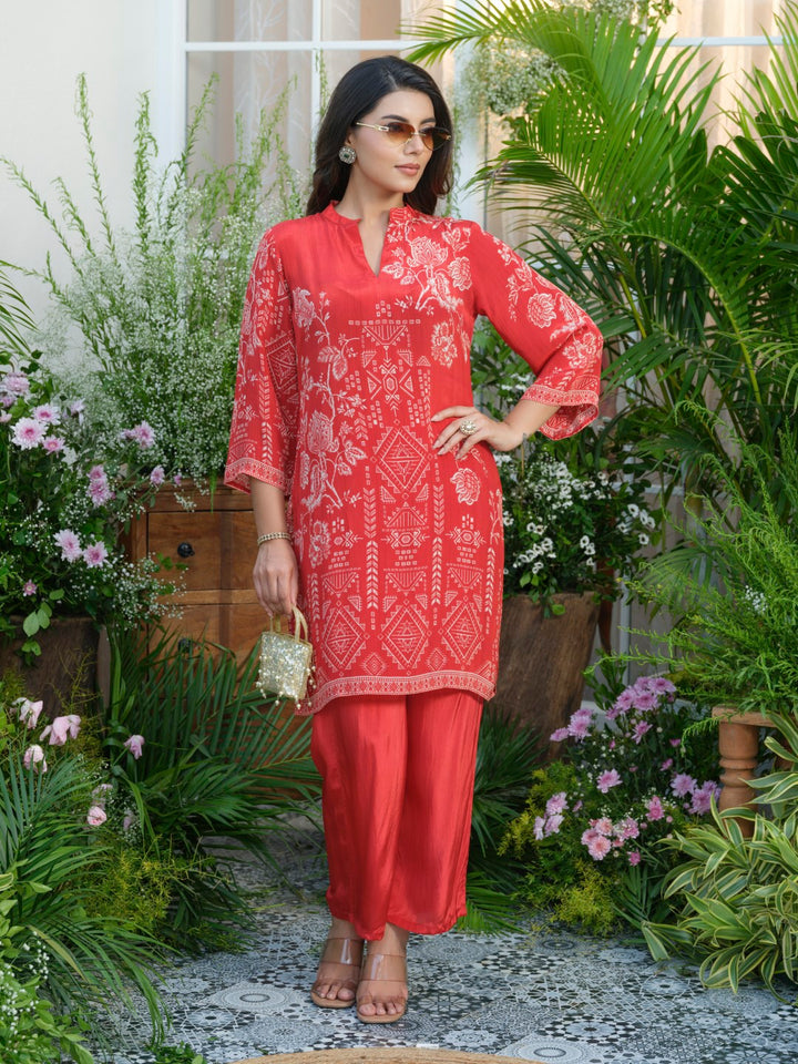 Palash crimson co-ord set