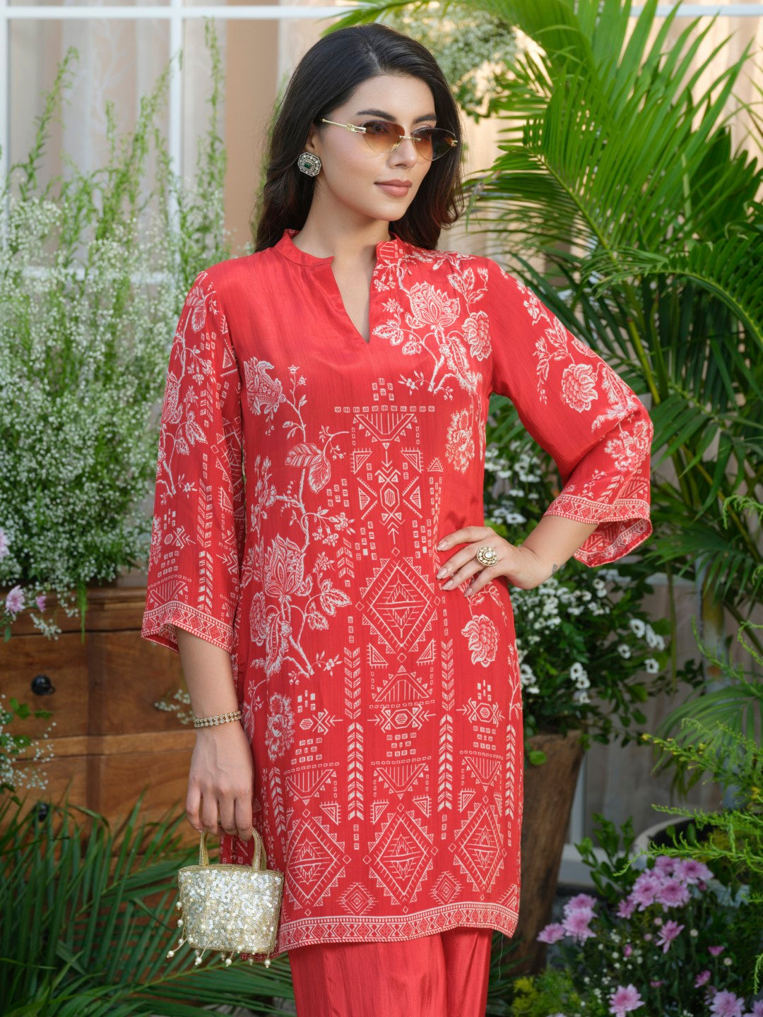 Palash crimson co-ord set