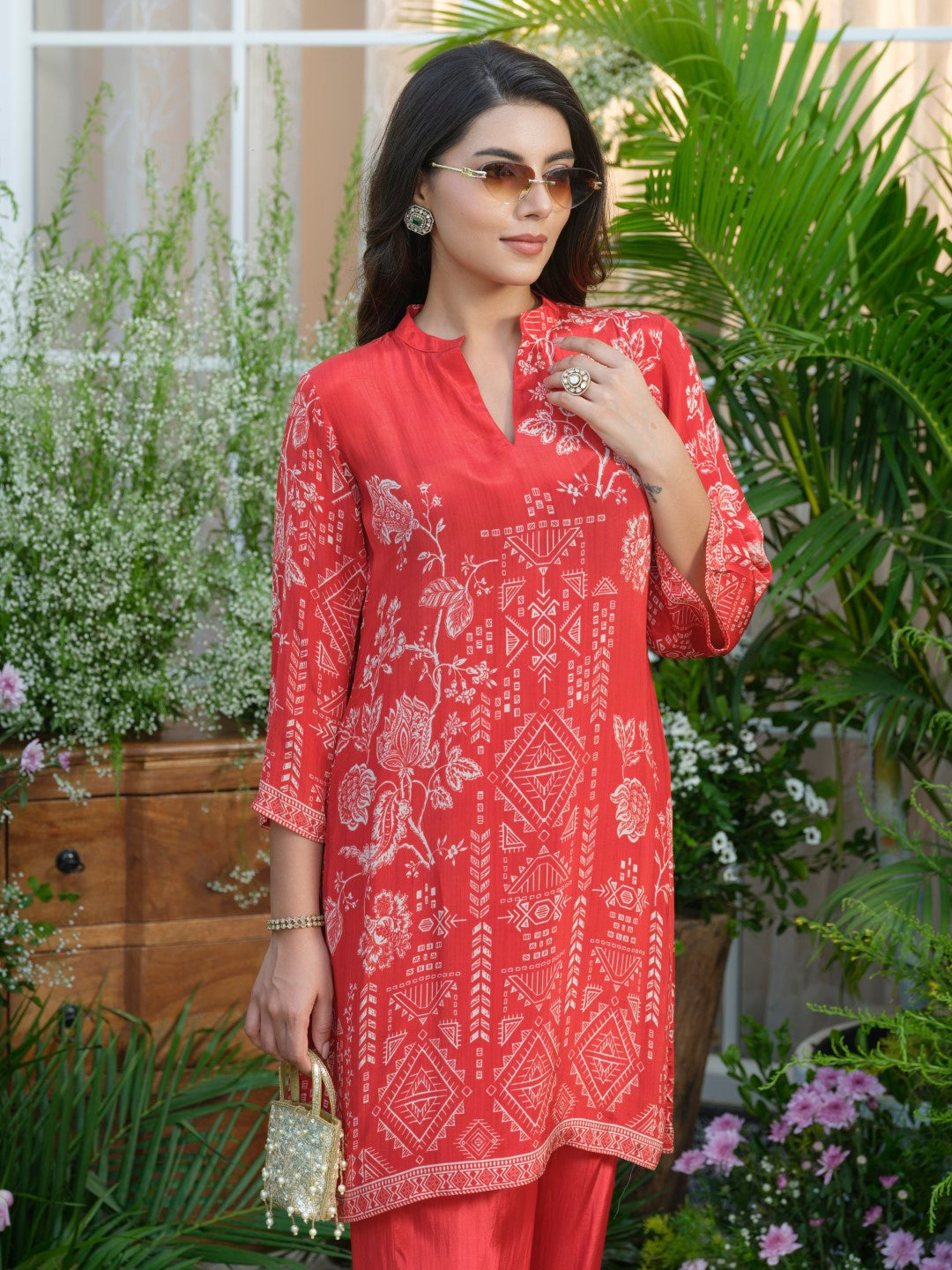 Palash crimson co-ord set