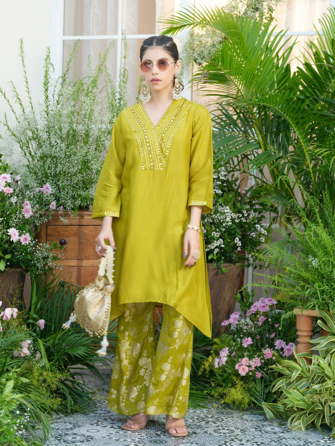 Meera Fern Fusion Set with Jacquard Pants