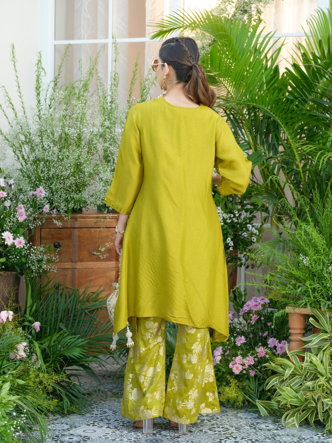 Meera Fern Fusion Set with Jacquard Pants