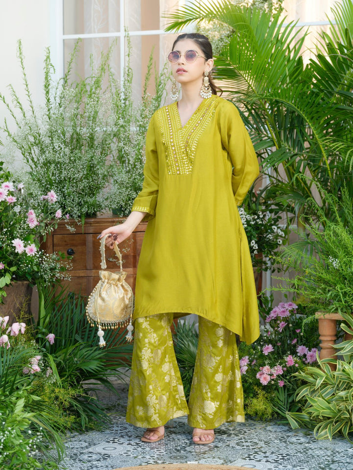 Meera Fern Fusion Set with Jacquard Pants
