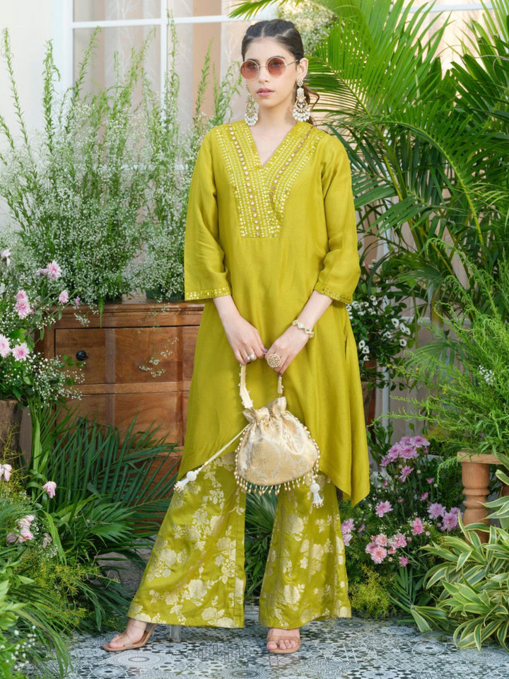 Meera Fern Fusion Set with Jacquard Pants