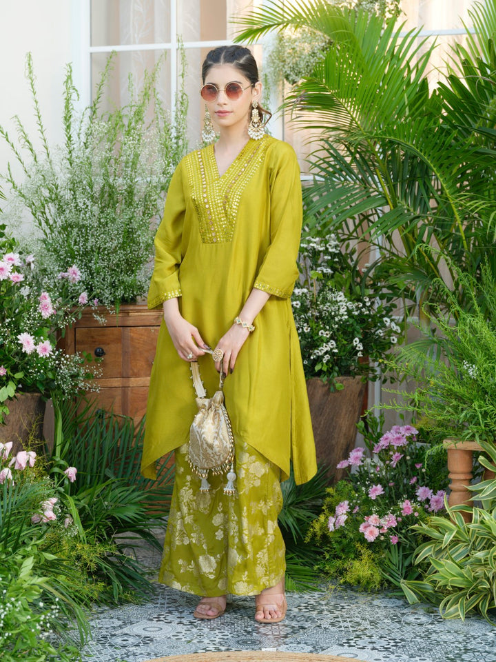 Meera Fern Fusion Set with Jacquard Pants