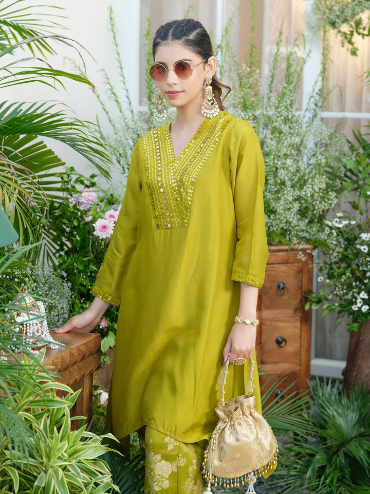 Meera Fern Fusion Set with Jacquard Pants