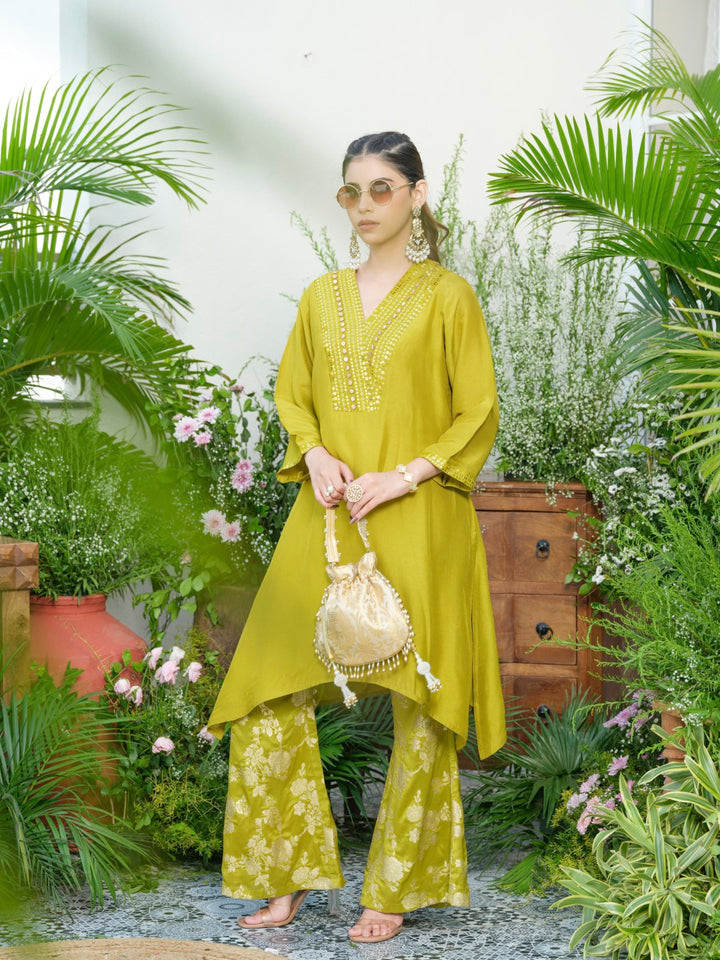 Meera Fern Fusion Set with Jacquard Pants