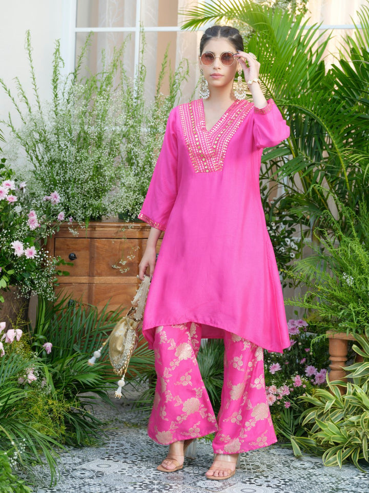 Meera Rose Premium Fusion Set with Jacquard Pants