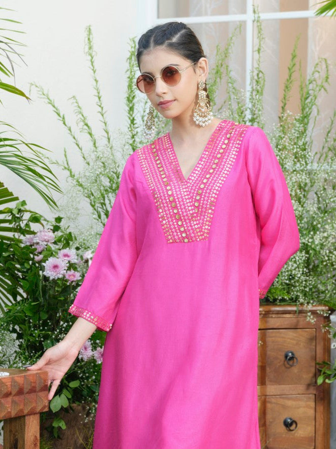 Meera Rose Premium Fusion Set with Jacquard Pants