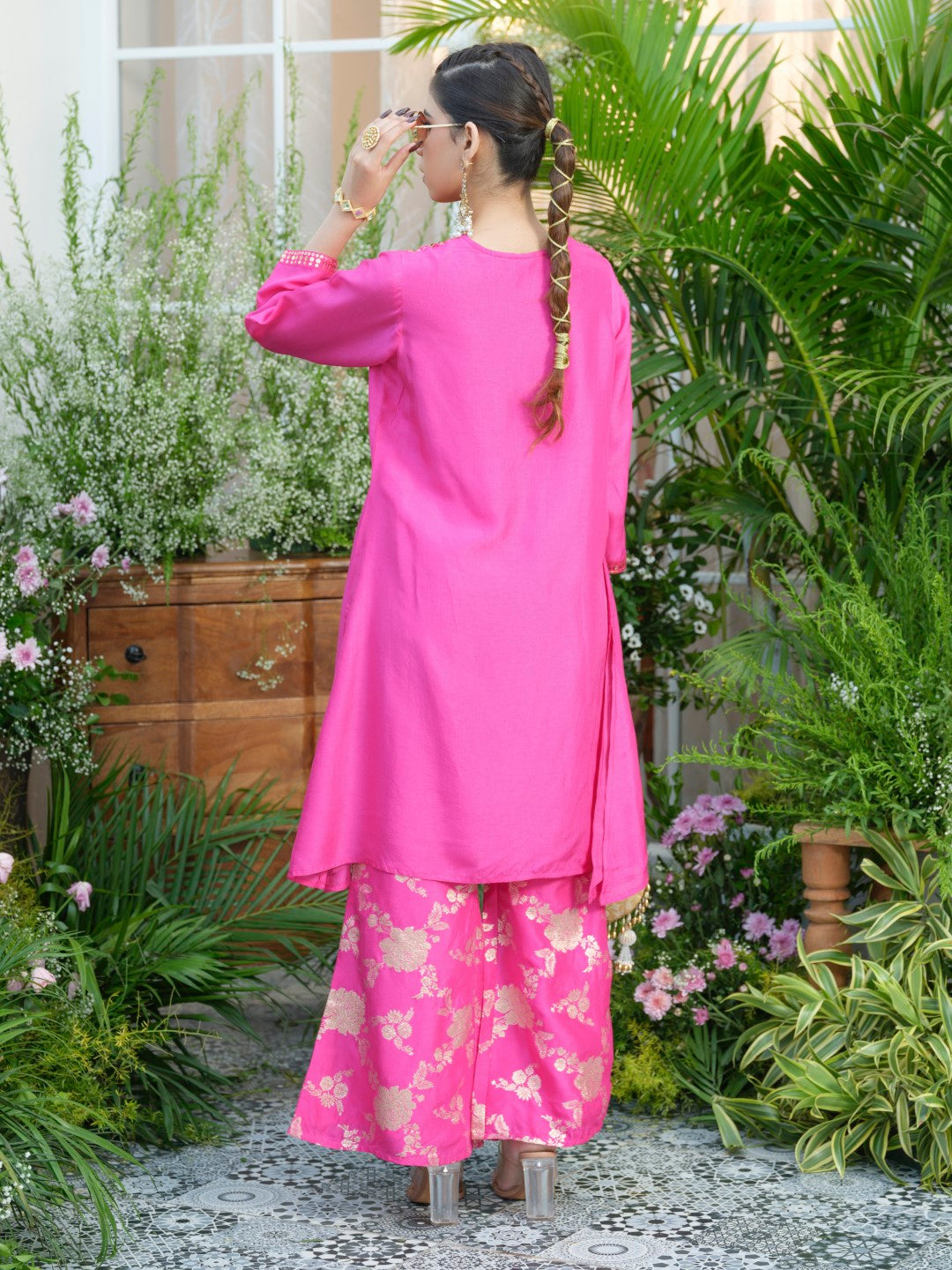 Meera Rose Premium Fusion Set with Jacquard Pants