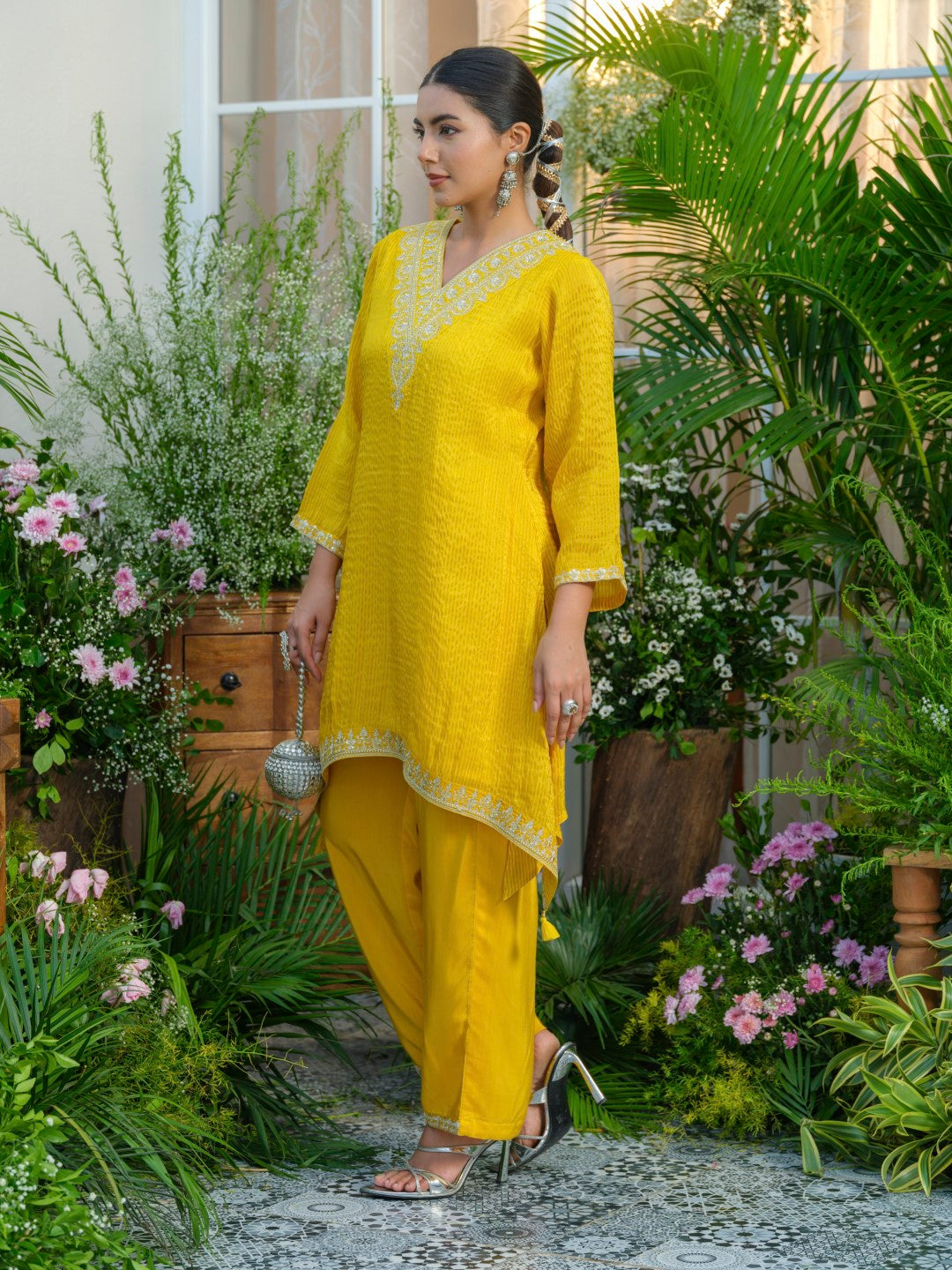 Palash canary work Premium co-ord set S2