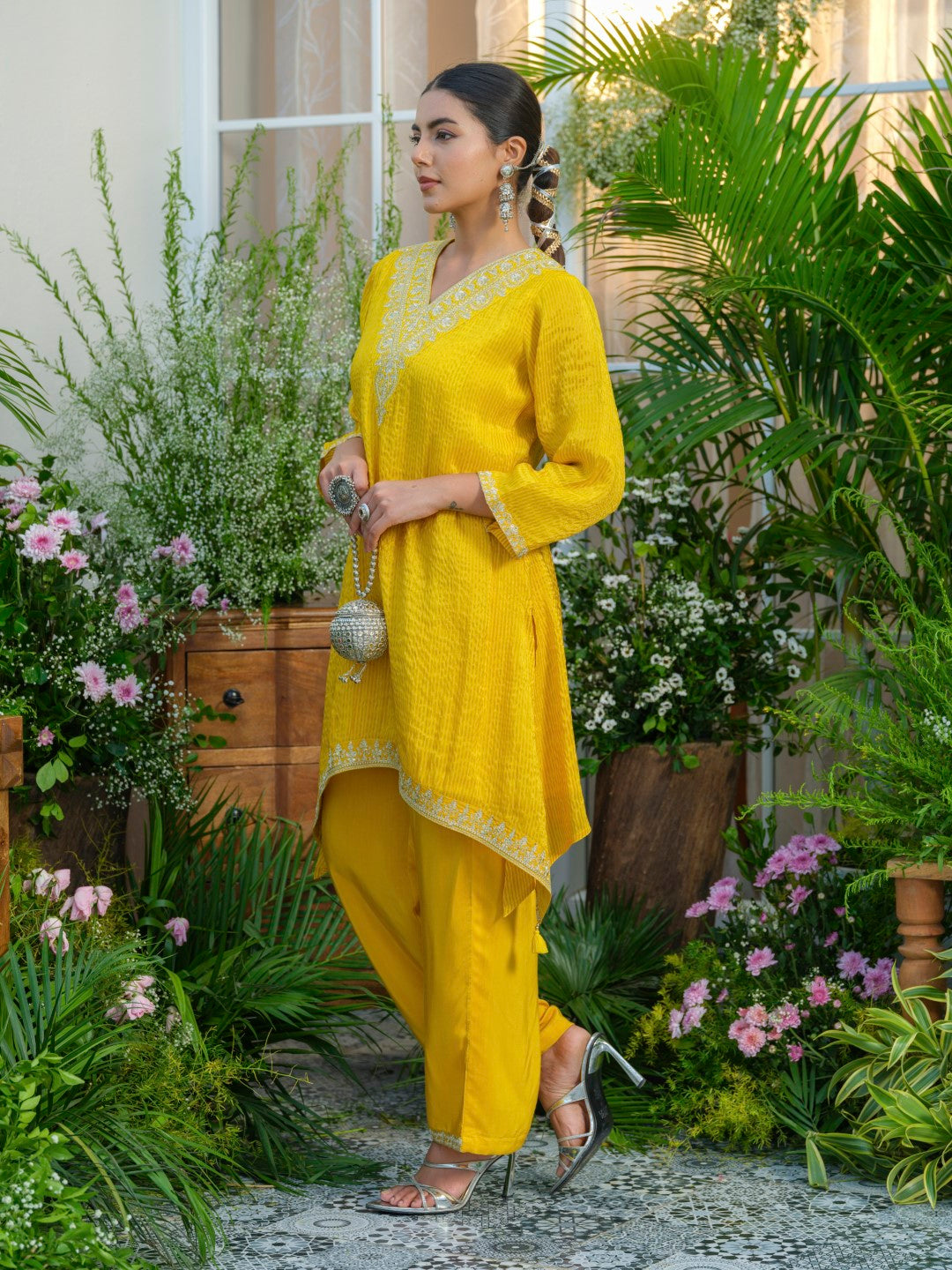 Palash canary work Premium co-ord set S2