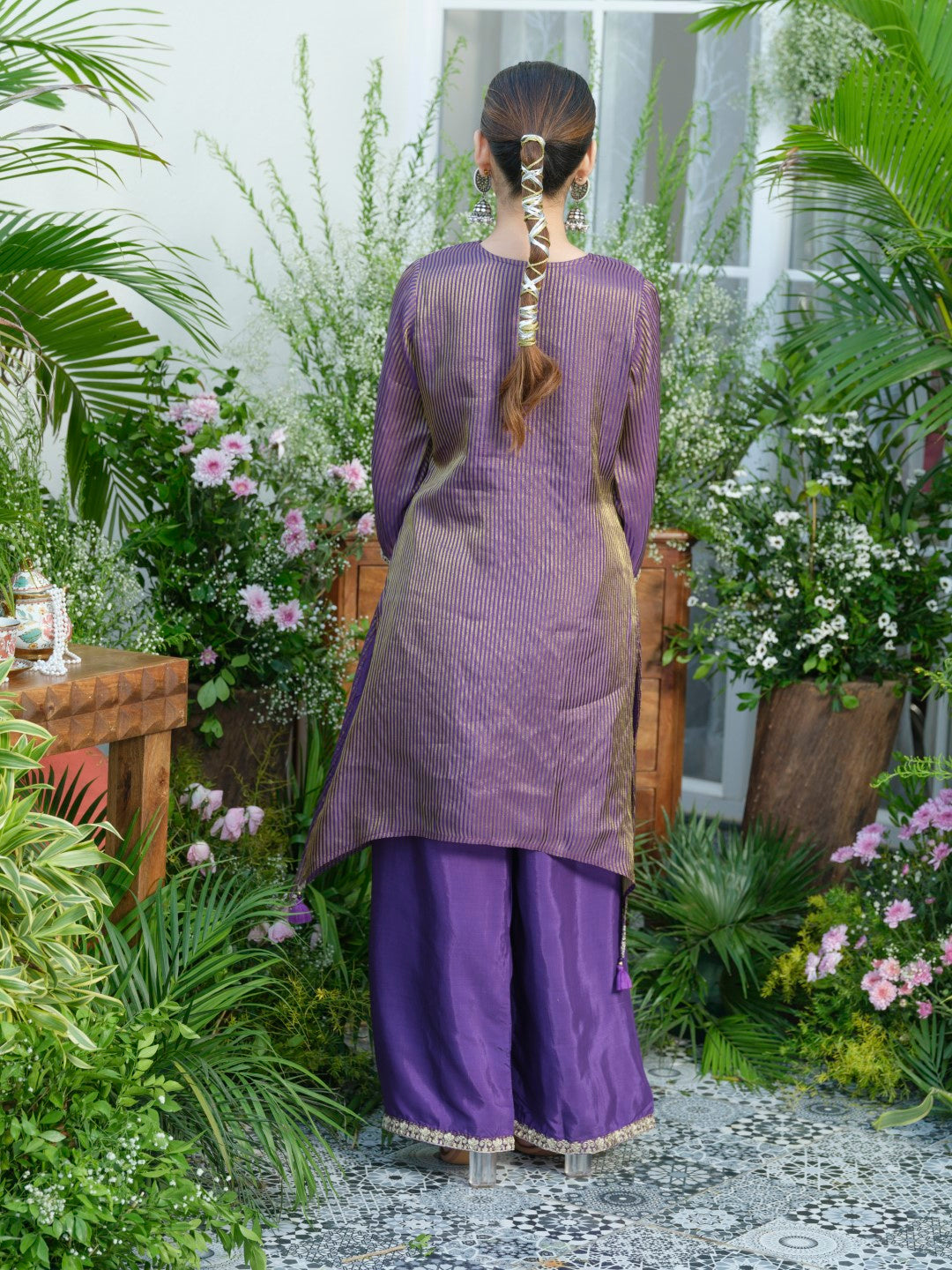 Palash purple work Premium co-ord set