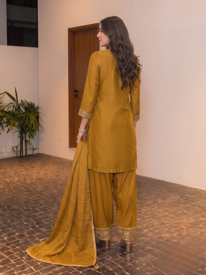 Alpa Canary Full Work Farshi Suit Set