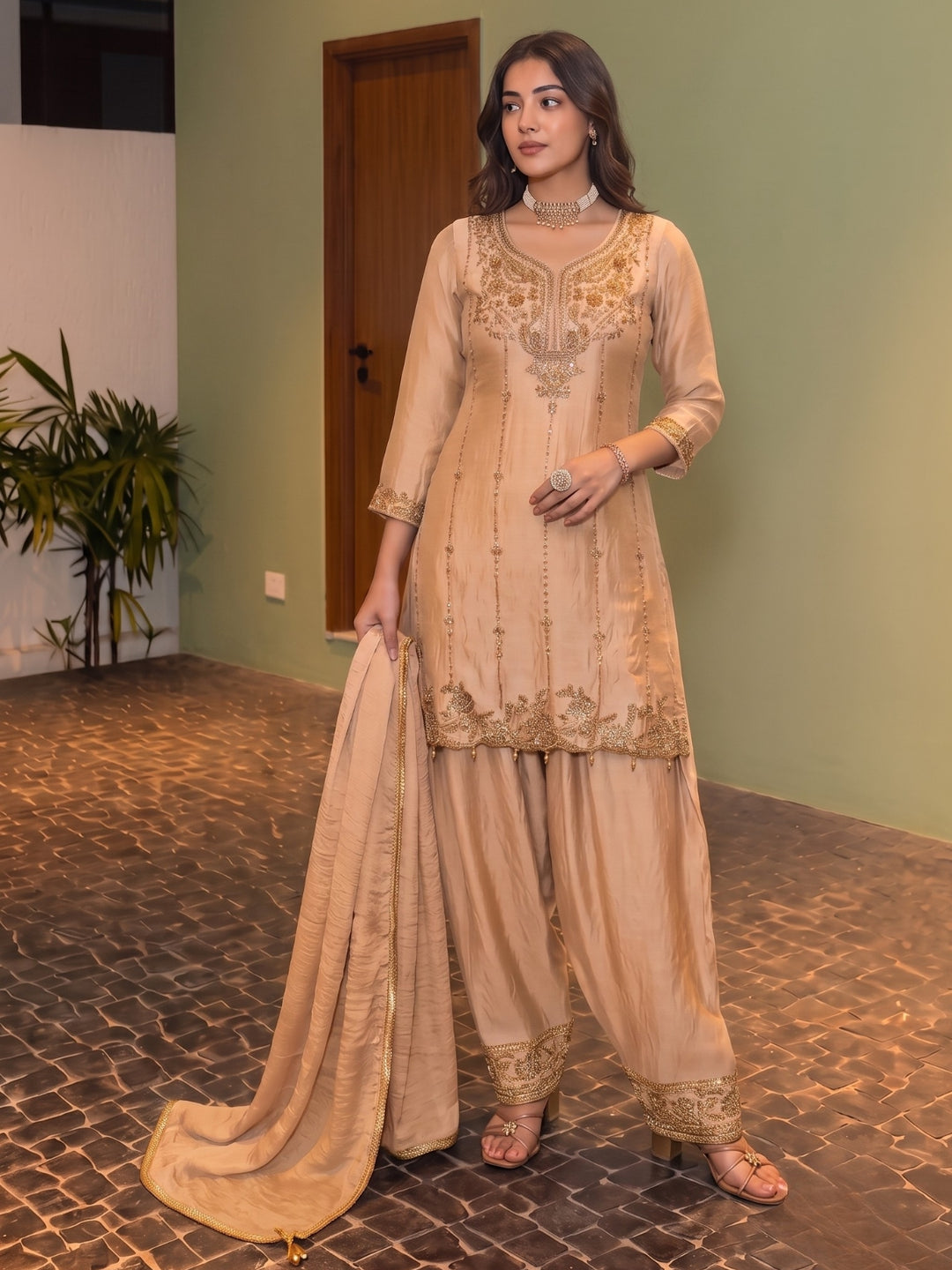 Alpa Chiku Full Work Farshi Suit Set