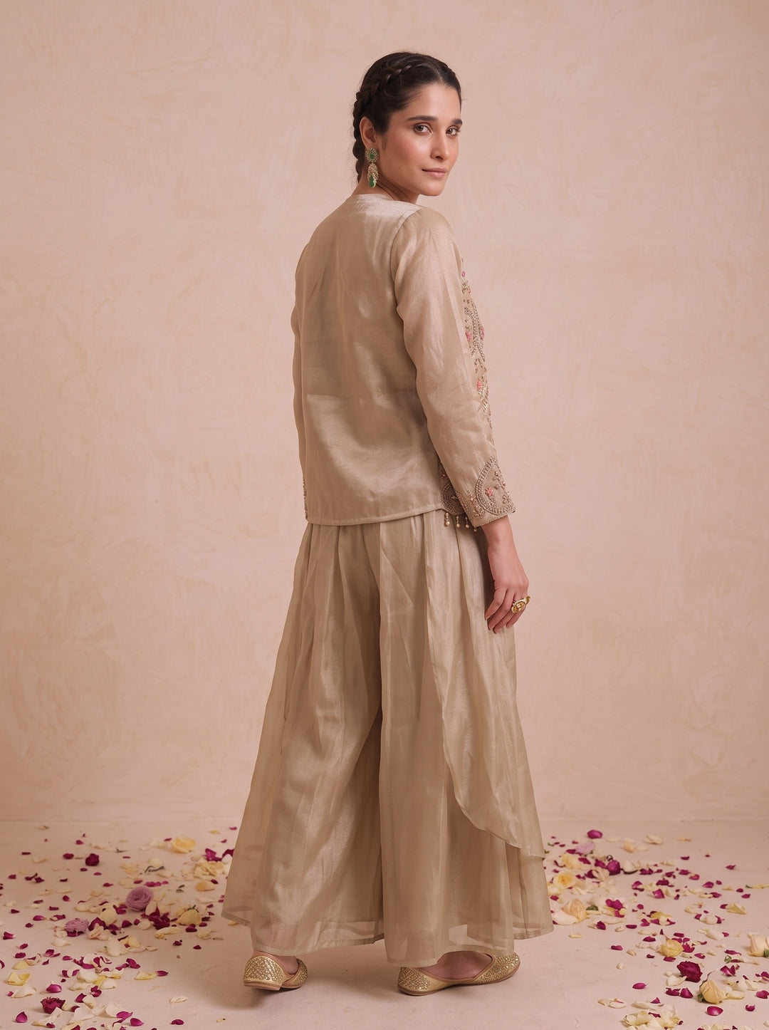 Alpa Daisy Full Work Fusion 3 Pc Co-Ord Set