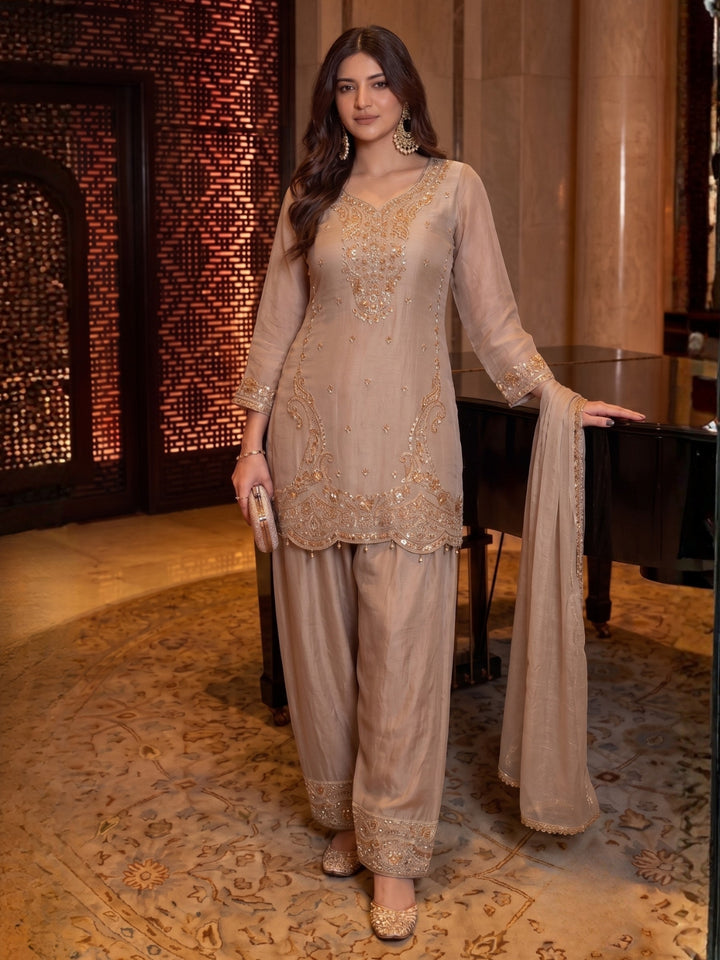 Alpa Latte Full Work Farshi Suit Set