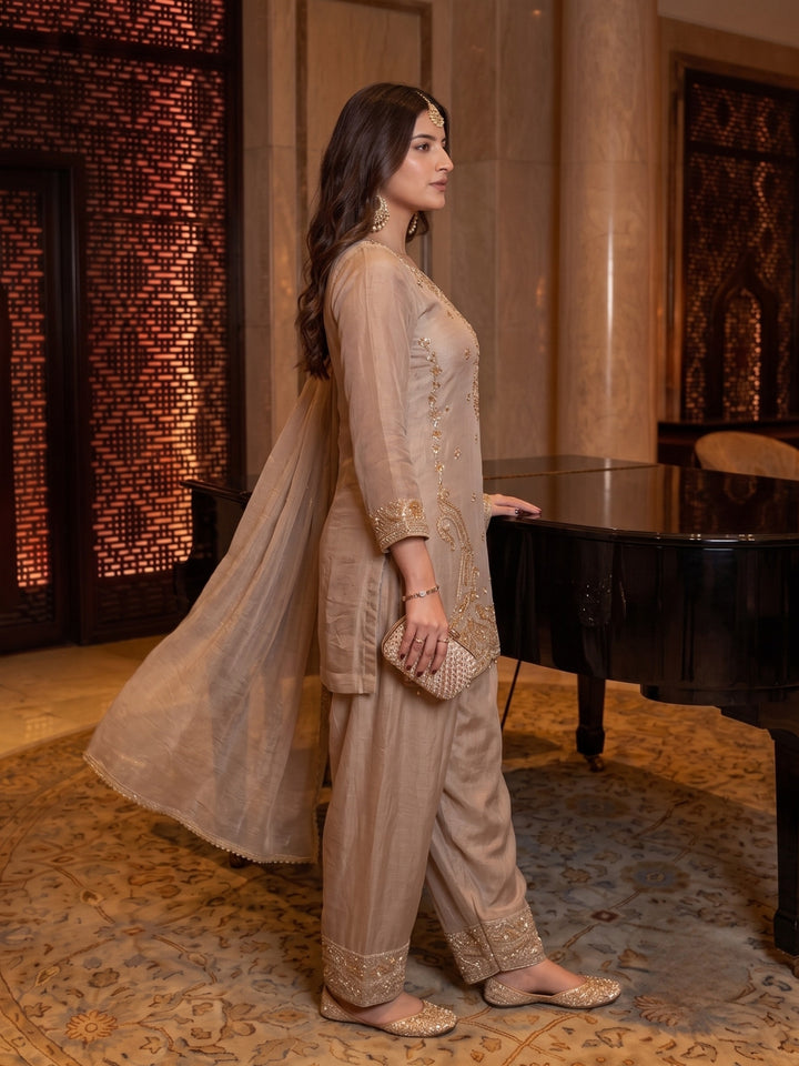 Alpa Latte Full Work Farshi Suit Set