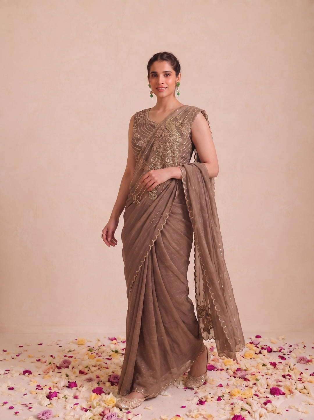 Alpa Mousse Full Work Ready Drape Saree