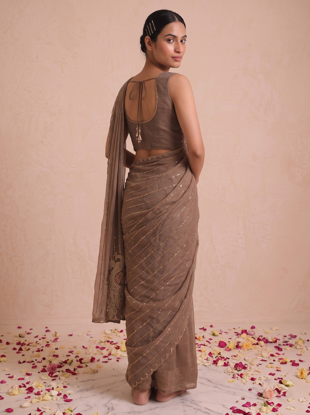 Alpa Mousse Full Work Ready Drape Saree