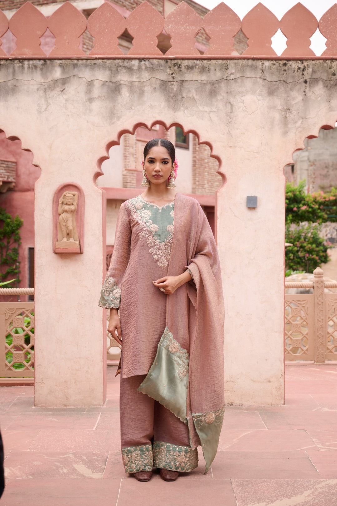 Gaurisha Tan Full Work Premium Suit set