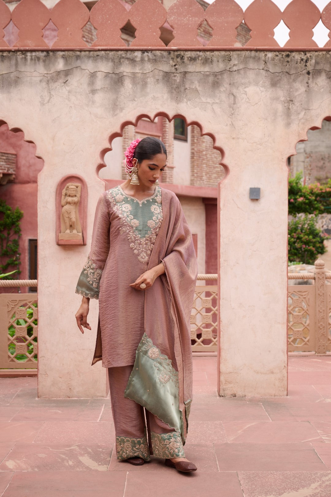 Gaurisha Tan Full Work Premium Suit set