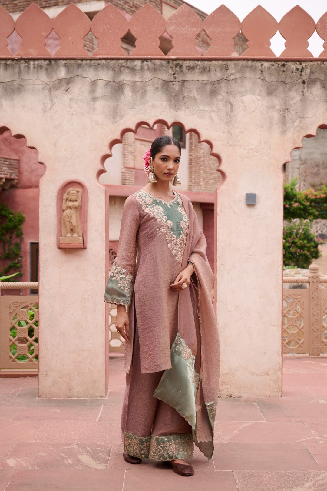 Gaurisha Tan Full Work Premium Suit set