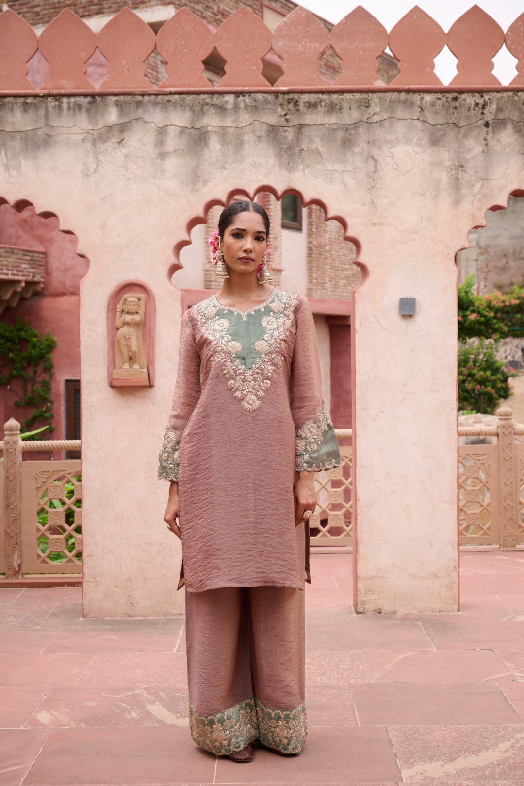 Gaurisha Tan Full Work Premium Suit set