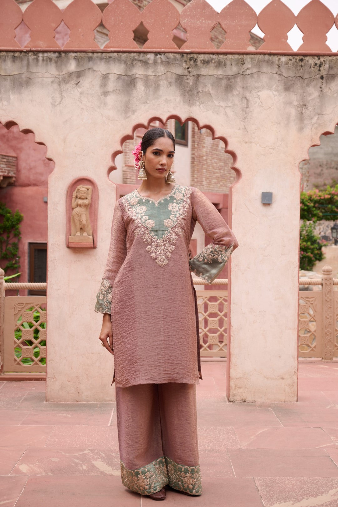 Gaurisha Tan Full Work Premium Suit set