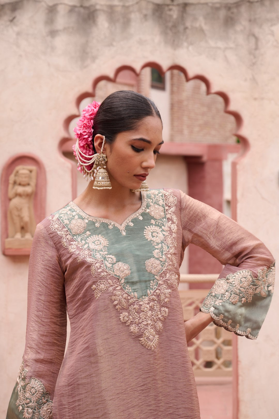 Gaurisha Tan Full Work Premium Suit set