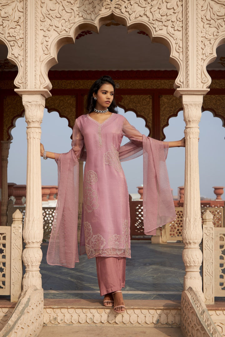 Mihika Rose Full Work Suit Set