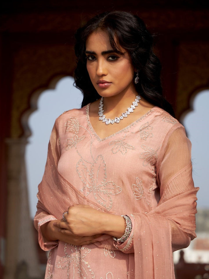 Mihika Coral Full Work Suit set