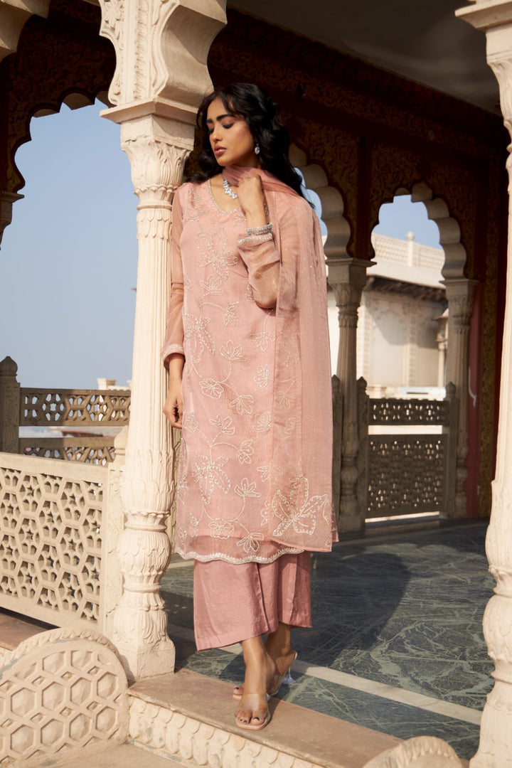 Mihika Coral Full Work Suit set