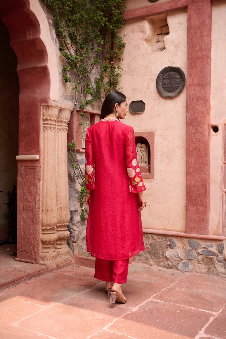 Gaurisha sindoori embroidery premium suit set