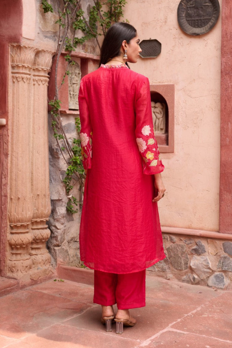 Gaurisha sindoori embroidery premium suit set