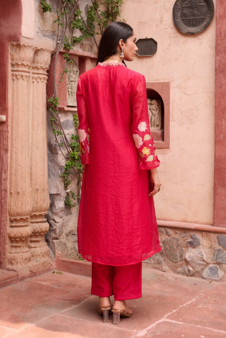 Gaurisha sindoori embroidery premium suit set