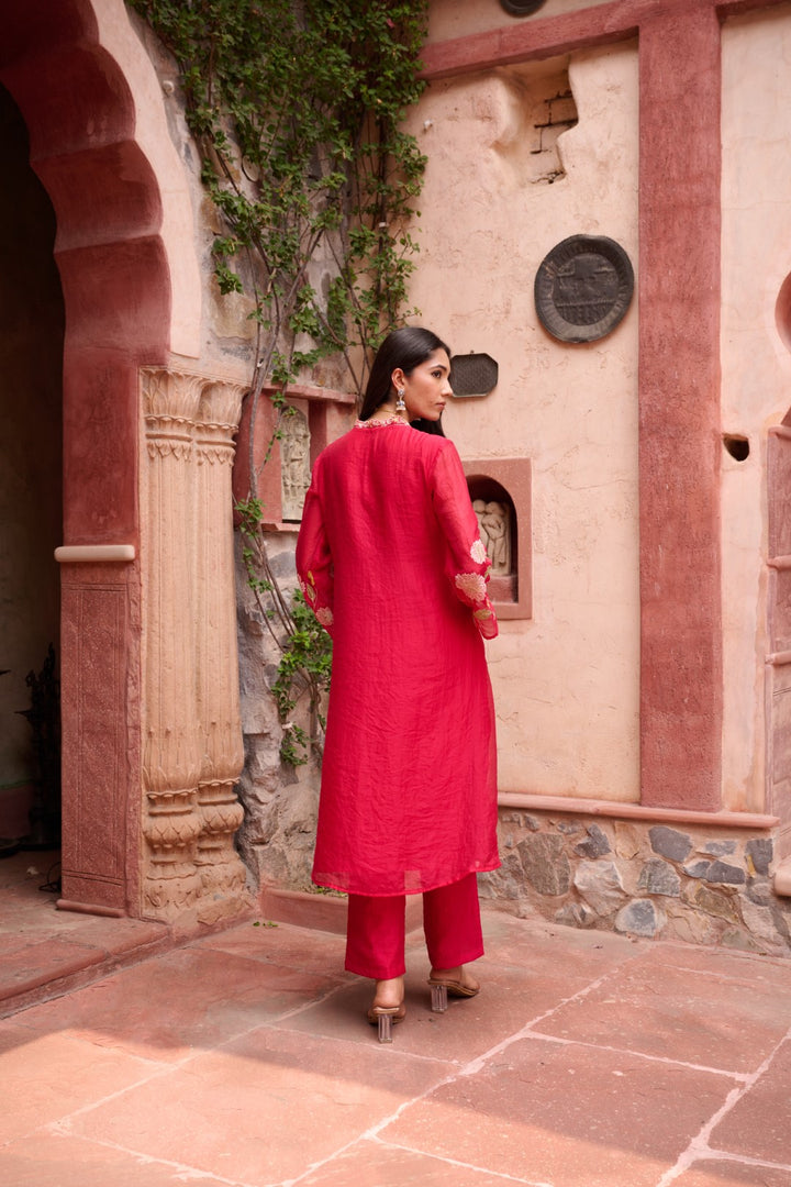 Gaurisha sindoori embroidery premium suit set