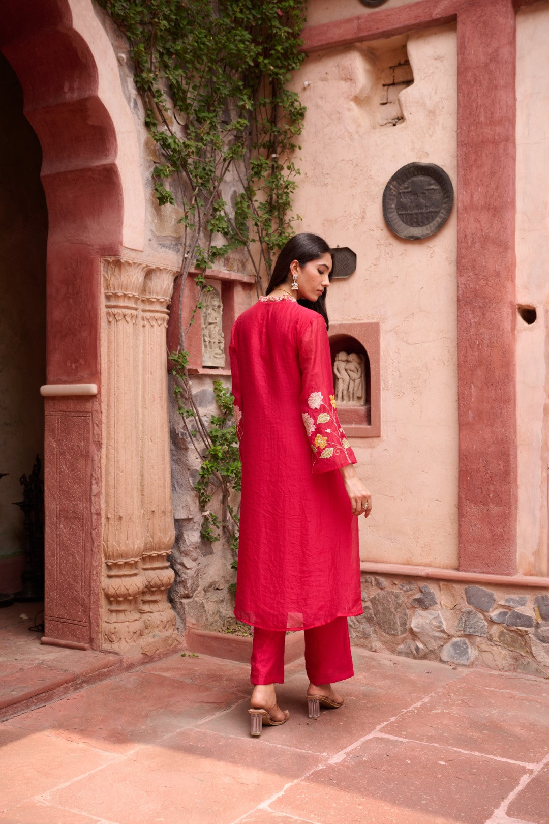 Gaurisha sindoori embroidery premium suit set