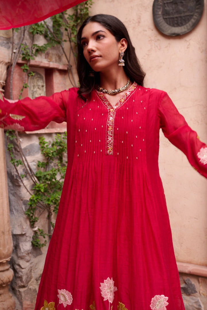 Gaurisha sindoori embroidery premium suit set