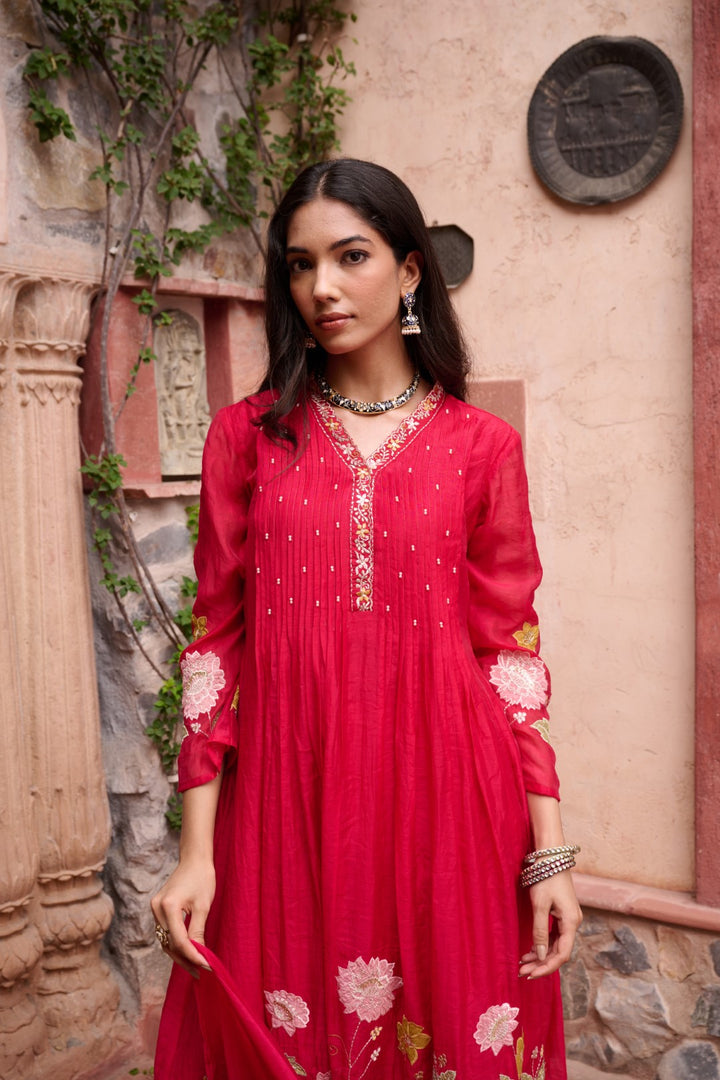 Gaurisha sindoori embroidery premium suit set